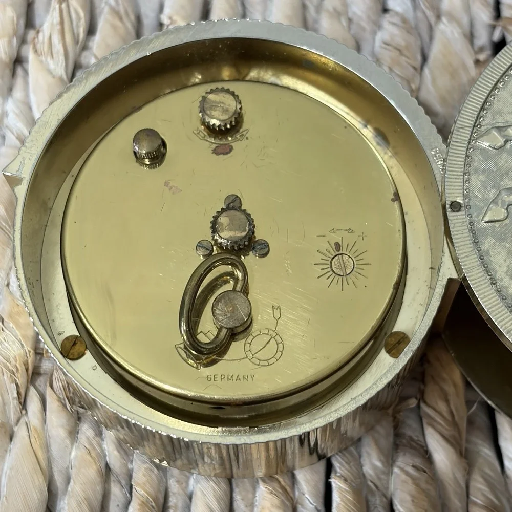 Vintage Bradley Travel Alarm Clock 1970s Made‎ In Germany In Working Order Gold